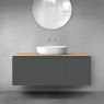 Oltens Vernal sada koupelnového nábytku 120 cm s horní deskou, matná grafitová/dub 68252400 zdj.4