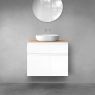 Oltens Vernal bathroom furniture set 80 cm with countertop, white gloss/oak 68223000 zdj.4
