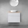 Oltens Vernal bathroom furniture set 80 cm with countertop, matte grey/oak 68223700 zdj.4