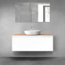 Oltens Vernal wall-mounted base unit 120cm with countertop, white gloss/oak 68106000 zdj.1