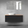 Oltens Vernal bathroom furniture set 120 cm with countertop, matte black/oak 68211300 zdj.1