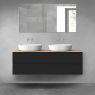 Oltens Vernal bathroom furniture set 140 cm with countertop, matte black/oak 68260300 zdj.1