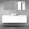 Oltens Vernal bathroom furniture set 160 cm with countertop, white gloss 68475000 zdj.1