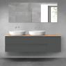 Oltens Vernal bathroom furniture set 160 cm with countertop, matte graphite/oak 68484400 zdj.1