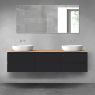 Oltens Vernal bathroom furniture set 180 cm with countertop, matte black/oak 68496300 zdj.1