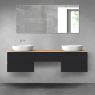 Oltens Vernal bathroom furniture set 180 cm with countertop, matte black/oak 68497300 zdj.1