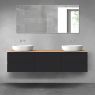 Oltens Vernal bathroom furniture set 180 cm with countertop, matte black/oak 68498300 zdj.1