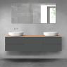 Oltens Vernal bathroom furniture set 180 cm with countertop, matte graphite/oak 68498400 zdj.1