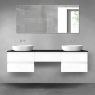 Oltens Vernal bathroom furniture set 180 cm with countertop, white gloss/matte black 68504000 zdj.1