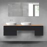 Oltens Vernal bathroom furniture set 180 cm with countertop, matte black/oak 68525300 zdj.1