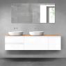 Oltens Vernal bathroom furniture set 180 cm with countertop, white gloss/oak 68528000 zdj.1