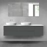 Oltens Vernal bathroom furniture set 180 cm with countertop, matte graphite/white gloss 68531400 zdj.1