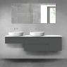 Oltens Vernal bathroom furniture set 180 cm with countertop, matte graphite/white gloss 68532400 zdj.1