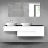 Oltens Vernal bathroom furniture set 180 cm with countertop, white gloss/matte black 68541000 zdj.1