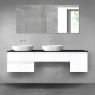 Oltens Vernal bathroom furniture set 180 cm with countertop, white gloss/matte black 68543000 zdj.1