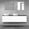 Oltens Vernal bathroom furniture set 180 cm with countertop, white gloss/matte black 68546000 zdj.1