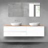 Oltens Vernal bathroom furniture set 180 cm with countertop, white gloss/oak 68567000 zdj.1