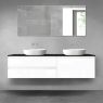 Oltens Vernal bathroom furniture set 180 cm with countertop, white gloss/matte black 68585000 zdj.1