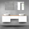 Oltens Vernal bathroom furniture set 180 cm with countertop, white gloss/oak 68624000 zdj.1