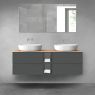 Oltens Vernal bathroom furniture set 140 cm with countertop, matte graphite/oak 68626400 zdj.1