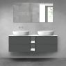 Oltens Vernal bathroom furniture set 140 cm with countertop, matte graphite/white gloss 68627400 zdj.1