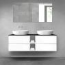 Oltens Vernal bathroom furniture set 140 cm with countertop, white gloss/matte black 68628000 zdj.1