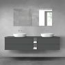 Oltens Vernal bathroom furniture set 200 cm with countertop, matte graphite 68641400 zdj.1