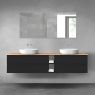 Oltens Vernal bathroom furniture set 200 cm with countertop, matte black/oak 68642300 zdj.1