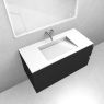 Oltens Vernal set: 100 cm vanity unit with Stila LavaForm washbasin in matt black/gloss white 68812300 zdj.2