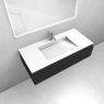 Oltens Vernal set: 100 cm vanity unit with Stila LavaForm washbasin in matt black/gloss white 68813300 zdj.4