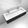 Oltens Vernal-Set: Waschtischunterschrank 120 cm mit Waschtisch „Stila LavaForm“ in Schwarz matt/Weiß glänzend 68815300 zdj.4