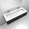 Oltens Vernal-Set: Waschtischunterschrank 120 cm mit Waschtisch „Stila LavaForm“ in Schwarz matt/Weiß glänzend 68815300 zdj.2