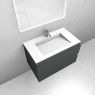 Oltens Vernal-Set: 80 cm breiter Waschtischunterschrank mit Stila LavaForm-Waschbecken in Graphit matt/Weiß matt 68821400 zdj.4