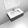 Oltens Vernal-Set: 80 cm breiter Waschtischunterschrank mit Stila LavaForm-Waschbecken in Graphit matt/Weiß matt 68822400 zdj.4