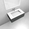 Oltens Vernal-Set: 80 cm breiter Waschtischunterschrank mit Stila LavaForm-Waschbecken in Graphit matt/Weiß matt 68822400 zdj.2