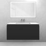 Oltens Vernal-Set: Waschtischunterschrank 100 cm mit Waschtisch „Stila LavaForm“ in Schwarz matt/Weiß matt 68826300 zdj.1