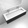 Oltens Vernal-Set: Waschtischunterschrank 120 cm mit Waschtisch „Stila LavaForm“ in Mattschwarz/Mattweiß 68827300 zdj.2