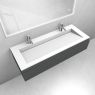 Oltens Vernal-Set: Waschtischunterschrank 120 cm mit Waschtisch „Stila LavaForm“ in Graphit matt/Weiß matt 68827400 zdj.4
