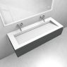 Oltens Vernal-Set: Waschtischunterschrank 120 cm mit Waschtisch „Stila LavaForm“ in Graphit matt/Weiß matt 68827400 zdj.2