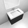 Oltens Vernal-Set: 80-cm-Waschtischunterschrank mit Stila LavaForm-Waschbecken in Mattschwarz/Hochglanzweiß 68835300 zdj.2