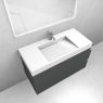 Oltens Vernal set: 100 cm vanity unit with Stila LavaForm washbasin in matt graphite/gloss white 68836400 zdj.4