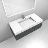 Oltens Vernal-Set: 100 cm breiter Waschtischunterschrank mit Stila LavaForm-Waschbecken in Graphit matt/Weiß matt 68847400 zdj.4