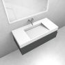 Oltens Vernal-Set: 100 cm breiter Waschtischunterschrank mit Stila LavaForm-Waschbecken in Graphit matt/Weiß matt 68847400 zdj.2