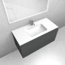 Oltens Vernal set: 100 cm vanity unit with Kalla LavaForm washbasin in matt graphite/gloss white 68858400 zdj.4