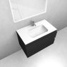 Oltens Vernal set: 80 cm vanity unit with Kalla LavaForm washbasin in matt black/matt white 68862300 zdj.4