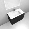 Oltens Vernal set: 80 cm vanity unit with Kalla LavaForm washbasin in matt black/matt white 68864300 zdj.4
