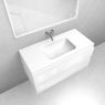 Oltens Vernal set: 100 cm vanity unit with Kalla LavaForm washbasin in gloss white/matt white 68865000 zdj.2