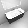 Set Oltens Hamnes: Waschtischunterschrank 100 cm mit Waschbecken, mattschwarz/mattweiß 68881300 zdj.1