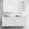 Oltens Lun Rila set: 140 cm grooved vanity unit with matt white worktop 68884000 zdj.1