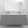 Oltens Lun Rila set: 140 cm grooved vanity unit with Stila LavaForm washbasin in cashmere/gloss white 68886900 zdj.3